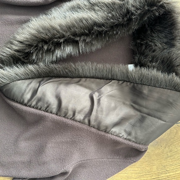 Ann Taylor Loft Brown Cardigan with Faux Fur Collar - Picture 5 of 10